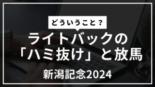 【コラム】ライトバックが「ハミ抜け」して放馬したらしいけど、どういうこと？【新潟記念2024】