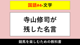 【文学】寺山修司が残した名言【国語#4】 